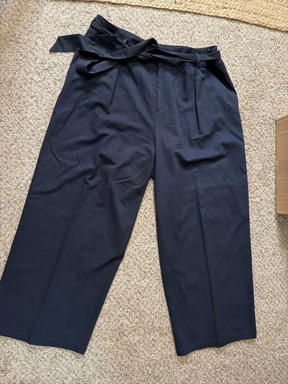 Eloquii navy white leg dress pants with belt 16 2383